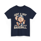 Just a Boy Baseball Boys T-Shirt - Navy