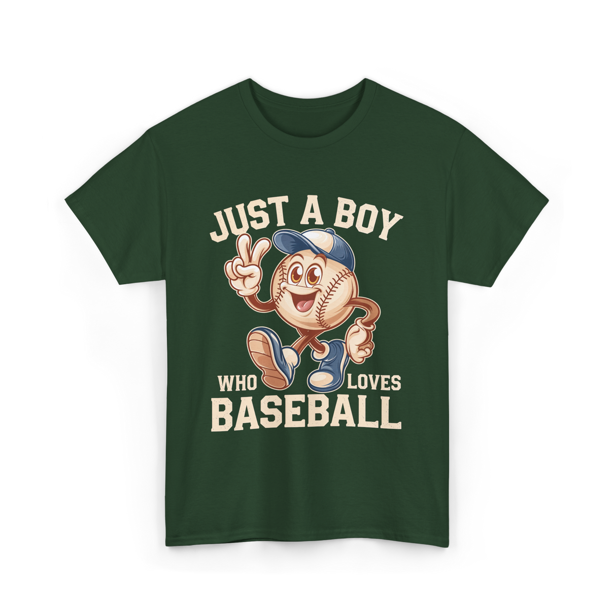 Just a Boy Baseball Boys T-Shirt - Forest Green