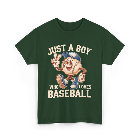 Just a Boy Baseball Boys T-Shirt - Forest Green