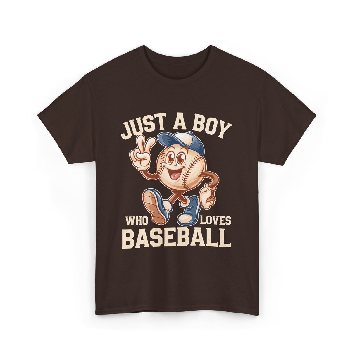 Just a Boy Baseball Boys T-Shirt - Dark Chocolate