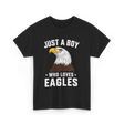 Just A Boy Eagles Bird T-Shirt - Black