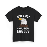 Just A Boy Eagles Bird T-Shirt - Black