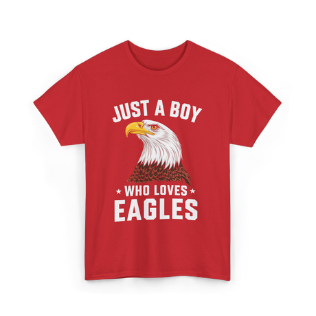 Just A Boy Eagles Bird T-Shirt - Red