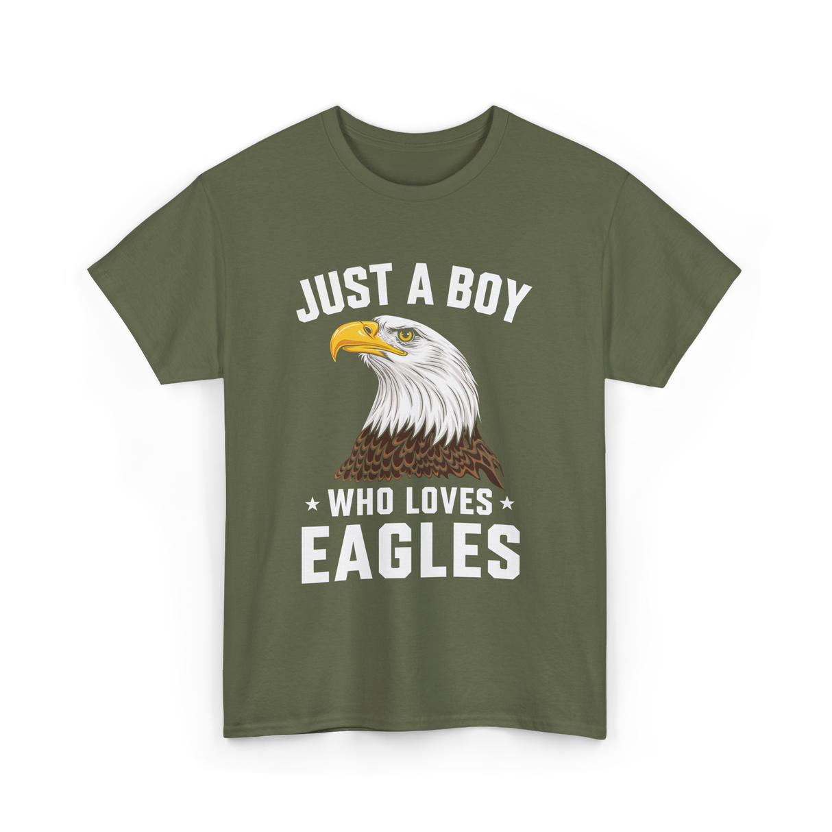 Just A Boy Eagles Bird T-Shirt - Military Green