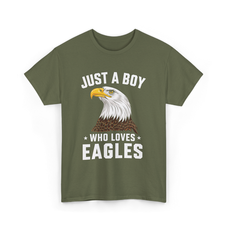 Just A Boy Eagles Bird T-Shirt - Military Green