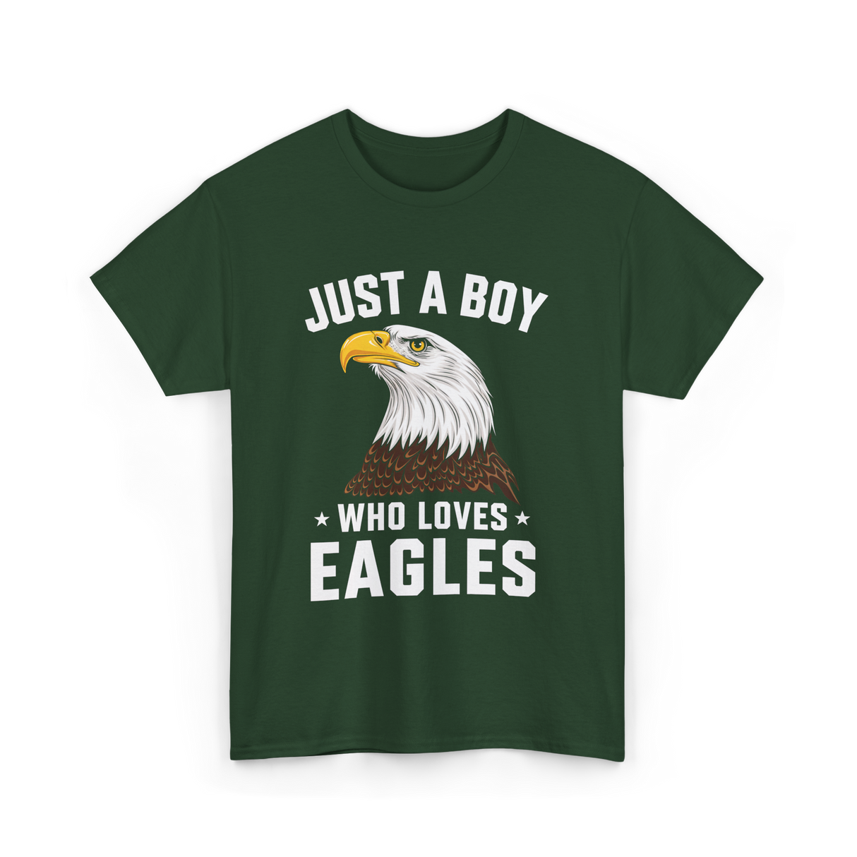 Just A Boy Eagles Bird T-Shirt - Forest Green