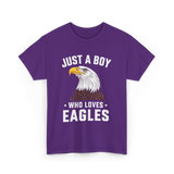 Just A Boy Eagles Bird T-Shirt - Purple