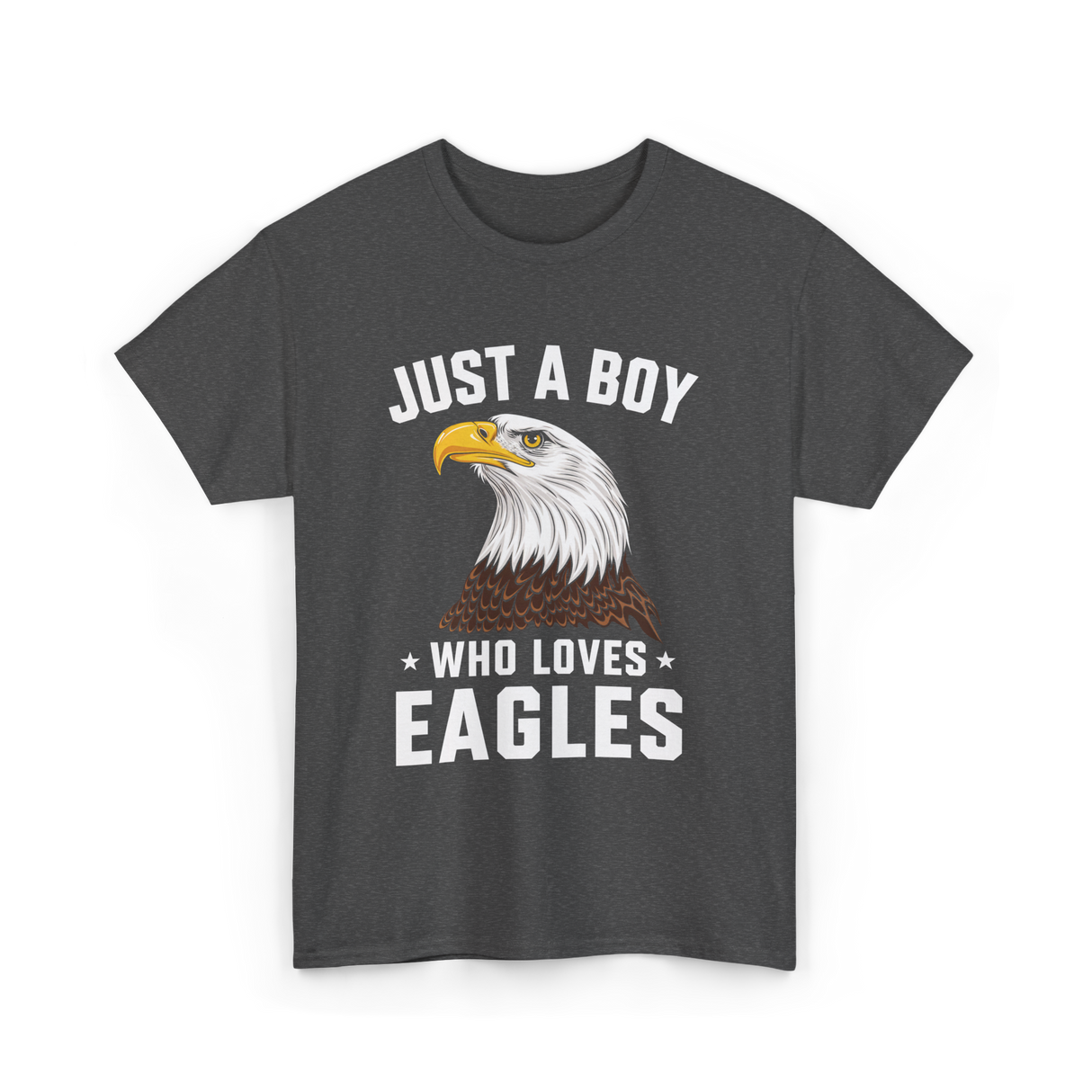 Just A Boy Eagles Bird T-Shirt - Dark Heather