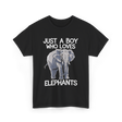 Just A Boy Elephants Elephant T-Shirt - Black