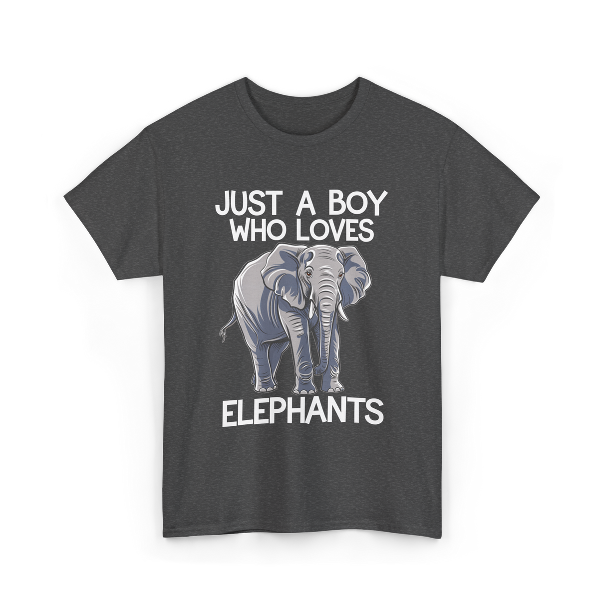 Just A Boy Elephants Elephant T-Shirt - Dark Heather