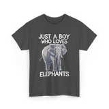 Just A Boy Elephants Elephant T-Shirt - Dark Heather