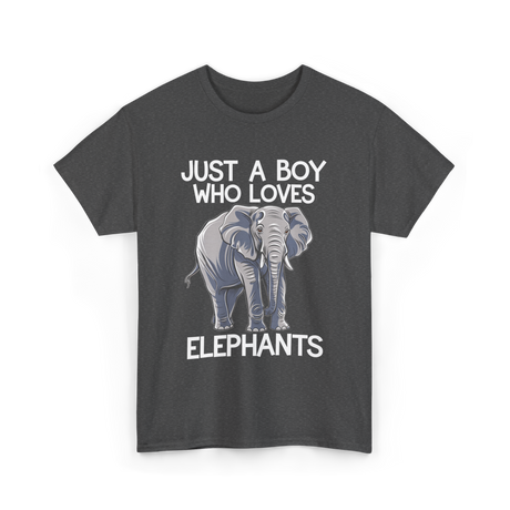 Just A Boy Elephants Elephant T-Shirt - Dark Heather