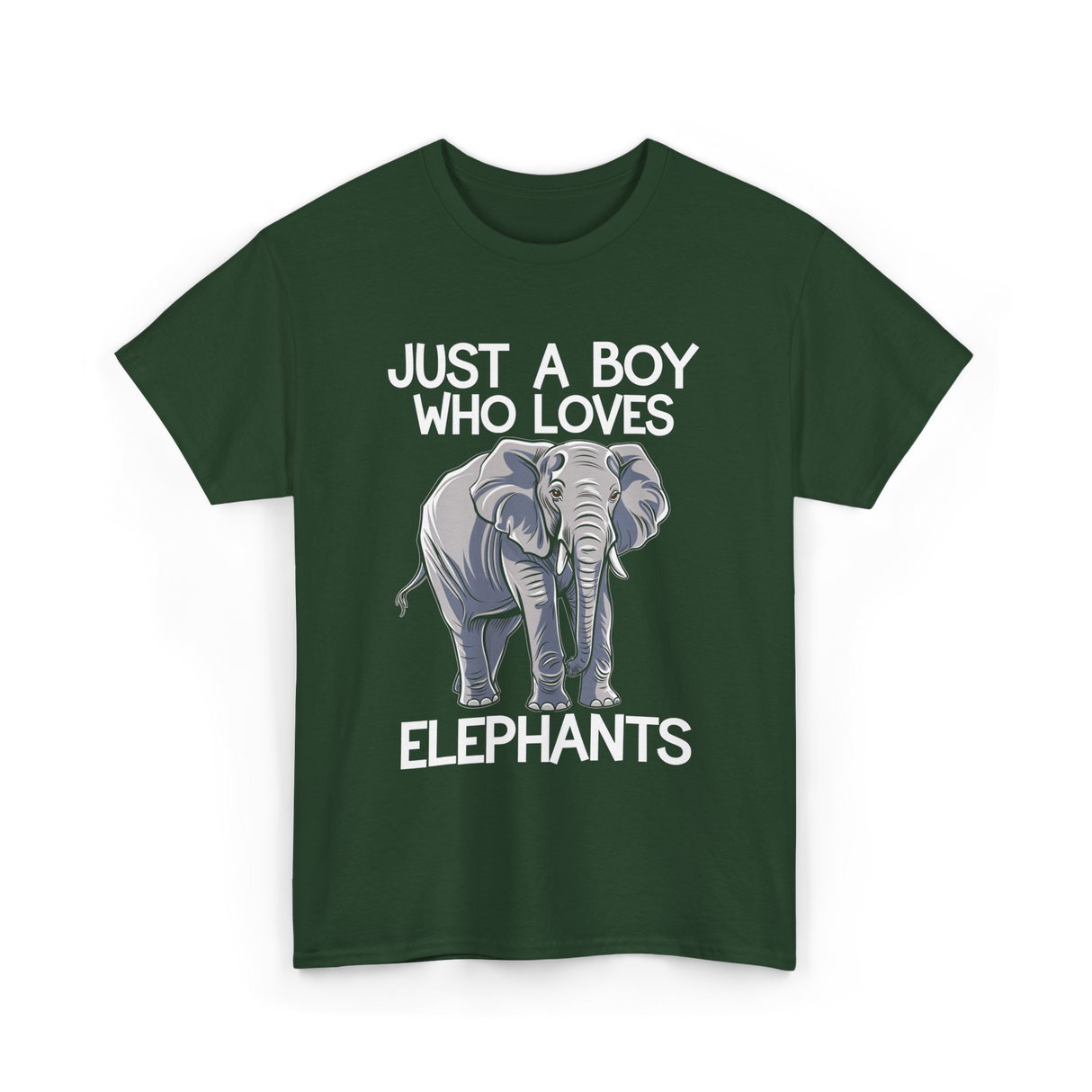 Just A Boy Elephants Elephant T-Shirt - Forest Green