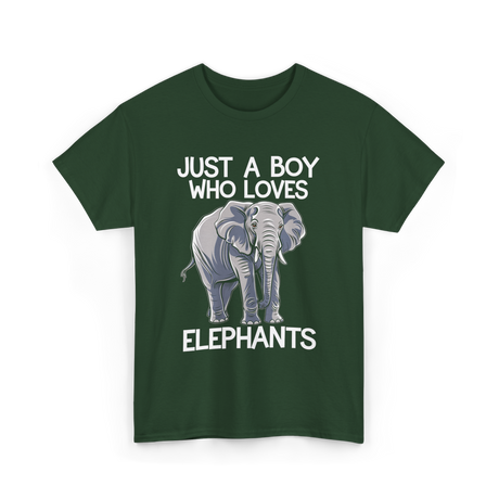 Just A Boy Elephants Elephant T-Shirt - Forest Green