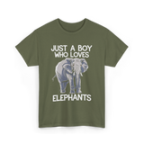 Just A Boy Elephants Elephant T-Shirt - Military Green