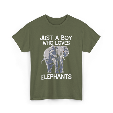 Just A Boy Elephants Elephant T-Shirt - Military Green