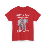 Just A Boy Elephants Elephant T-Shirt - Red