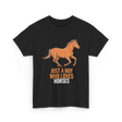 Just A Boy Horses T-Shirt - Black