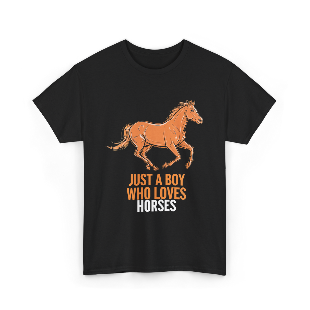 Just A Boy Horses T-Shirt - Black