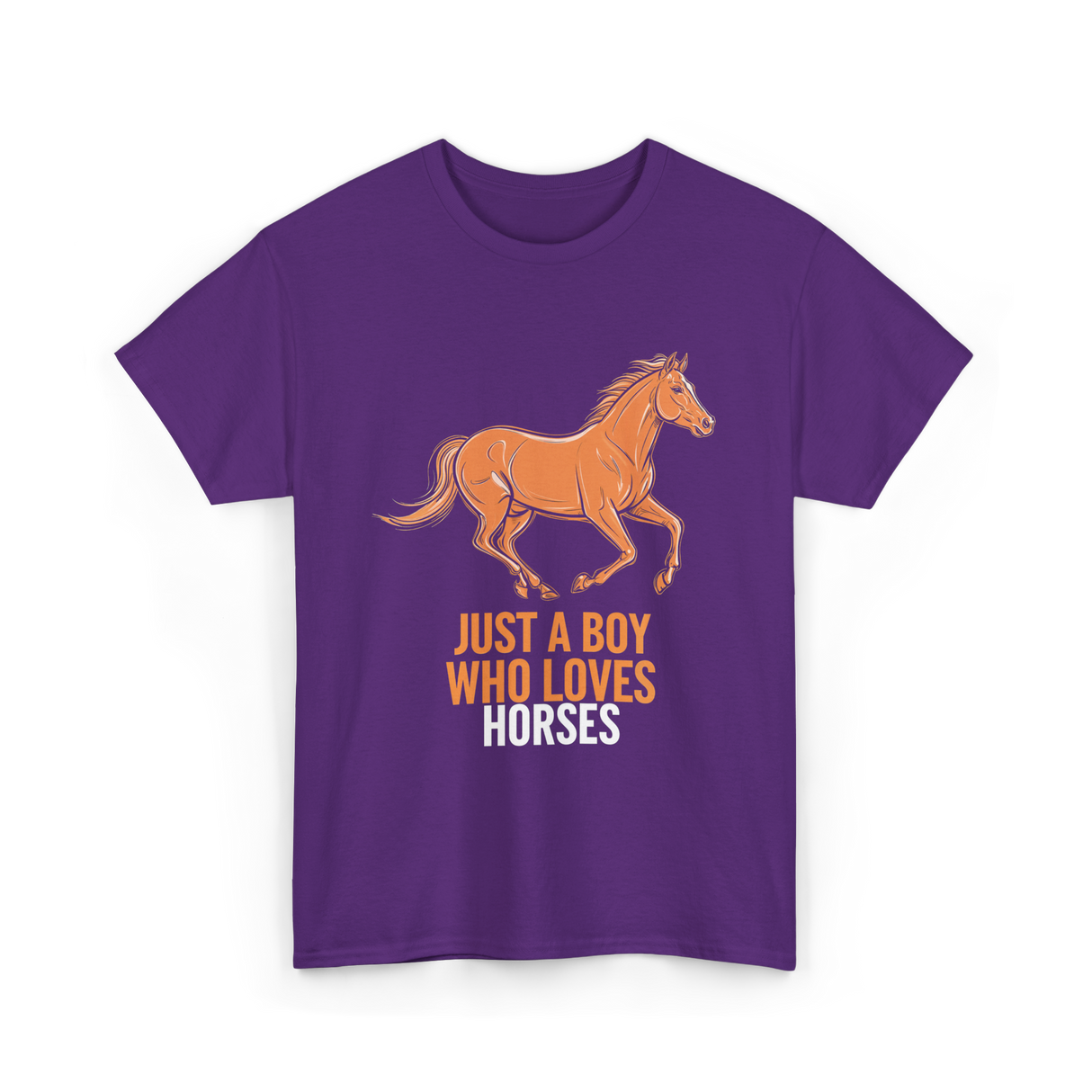 Just A Boy Horses T-Shirt - Purple