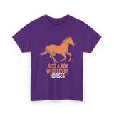 Just A Boy Horses T-Shirt - Purple