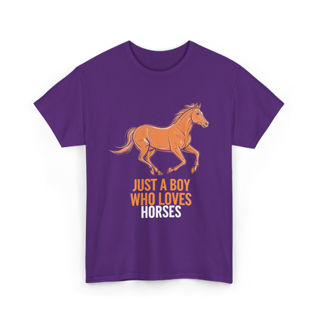 Just A Boy Horses T-Shirt - Purple