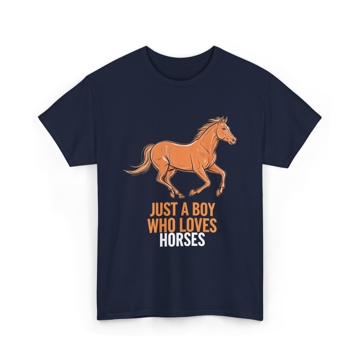 Just A Boy Horses T-Shirt - Navy