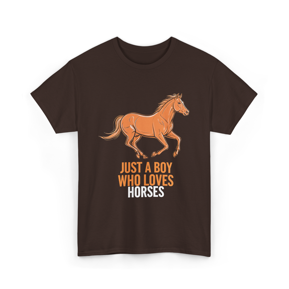 Just A Boy Horses T-Shirt - Dark Chocolate