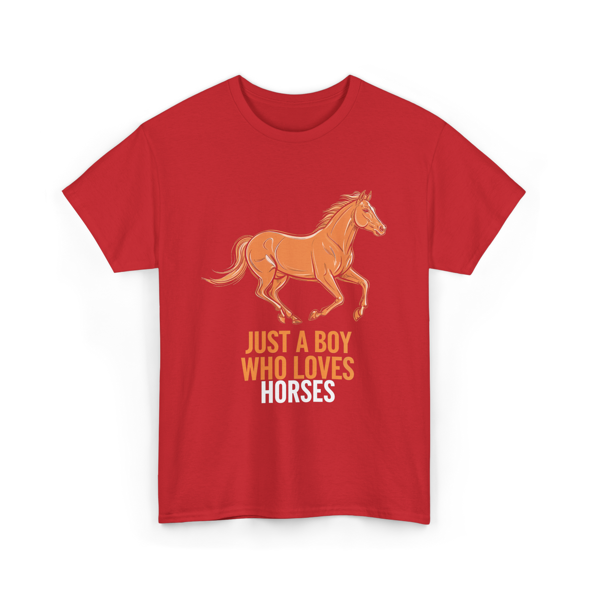 Just A Boy Horses T-Shirt - Red