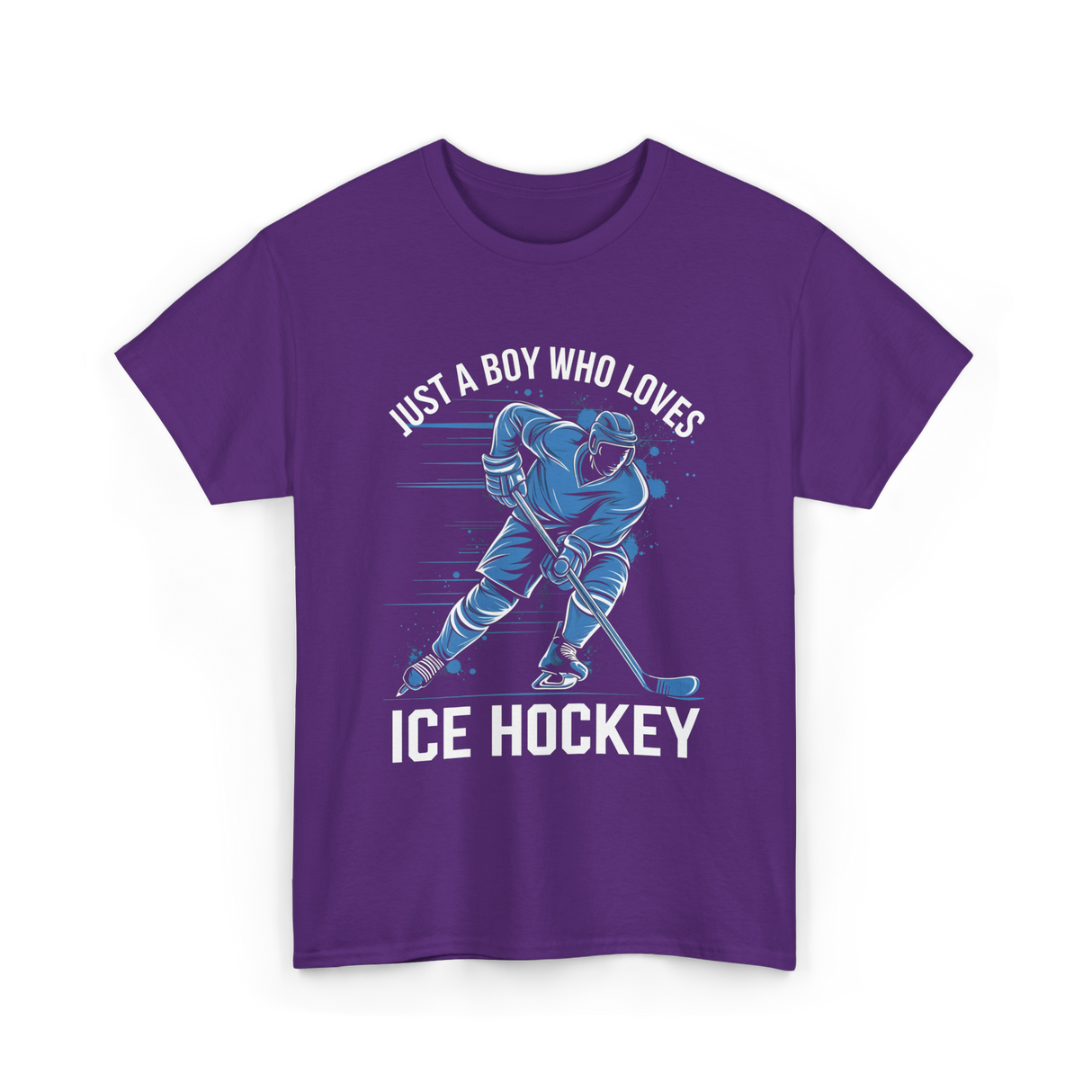 Just A Boy Ice Hockey Player T-Shirt - Purple