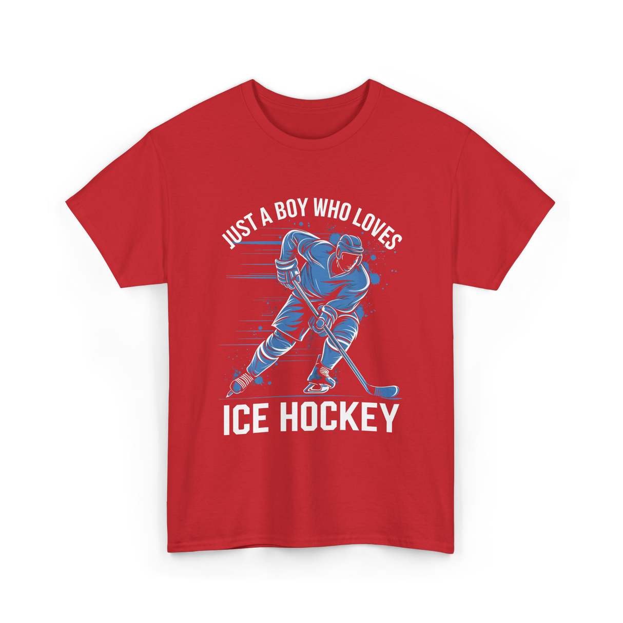 Just A Boy Ice Hockey Player T-Shirt - Red