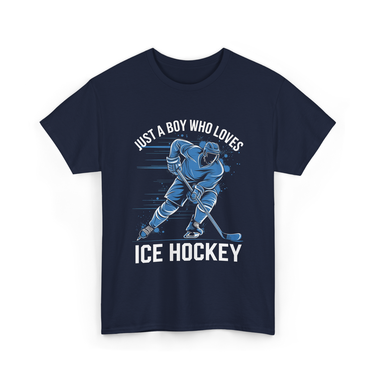 Just A Boy Ice Hockey Player T-Shirt - Navy