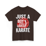 Just A Boy Karate Martial Arts T-Shirt - Dark Chocolate