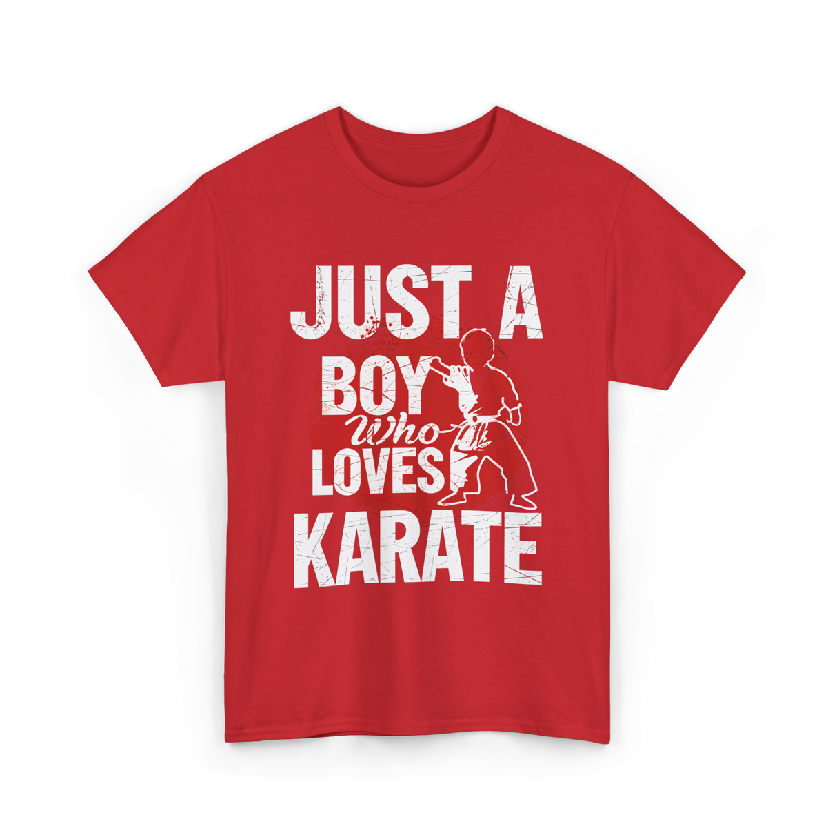 Just A Boy Karate Martial Arts T-Shirt - Red