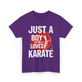 Just A Boy Karate Martial Arts T-Shirt - Purple