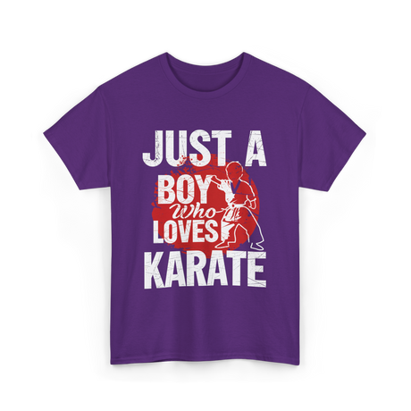 Just A Boy Karate Martial Arts T-Shirt - Purple