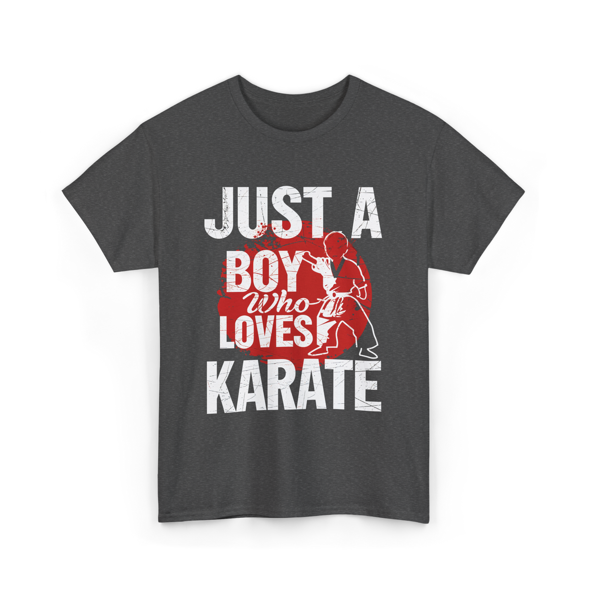 Just A Boy Karate Martial Arts T-Shirt - Dark Heather