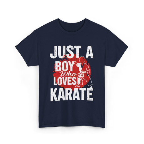 Just A Boy Karate Martial Arts T-Shirt - Navy