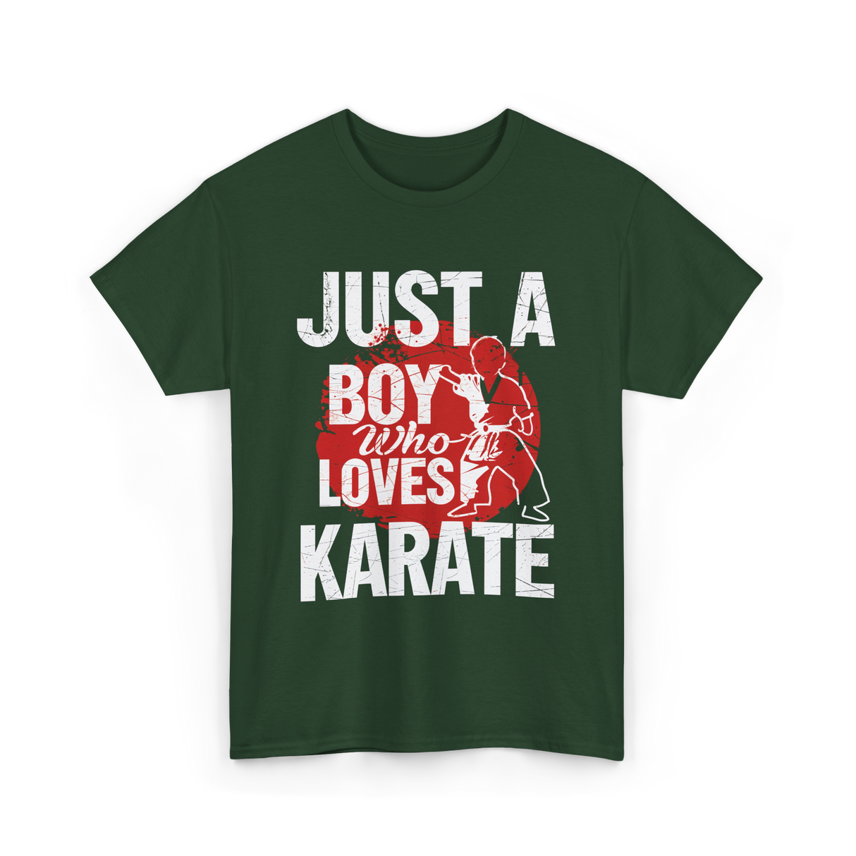 Just A Boy Karate Martial Arts T-Shirt - Forest Green