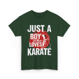 Just A Boy Karate Martial Arts T-Shirt - Forest Green