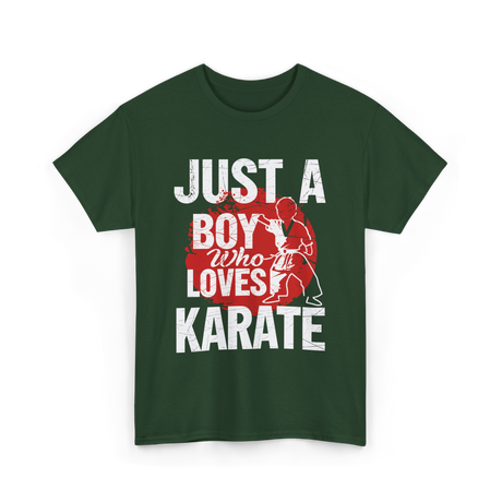 Just A Boy Karate Martial Arts T-Shirt - Forest Green