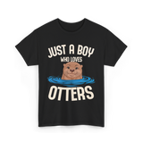 Just a Boy Otters Kids T-Shirt - Black