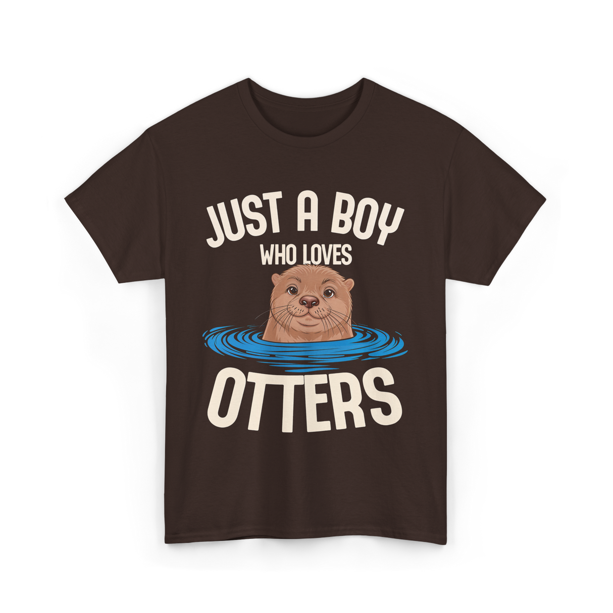 Just a Boy Otters Kids T-Shirt - Dark Chocolate