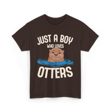 Just a Boy Otters Kids T-Shirt - Dark Chocolate