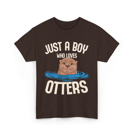 Just a Boy Otters Kids T-Shirt - Dark Chocolate