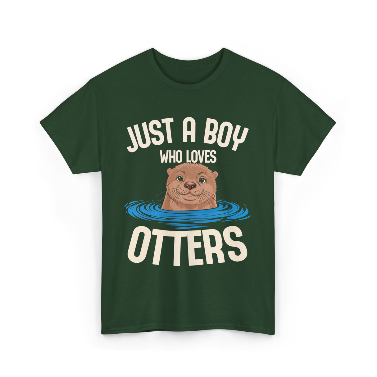 Just a Boy Otters Kids T-Shirt - Forest Green