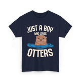 Just a Boy Otters Kids T-Shirt - Navy