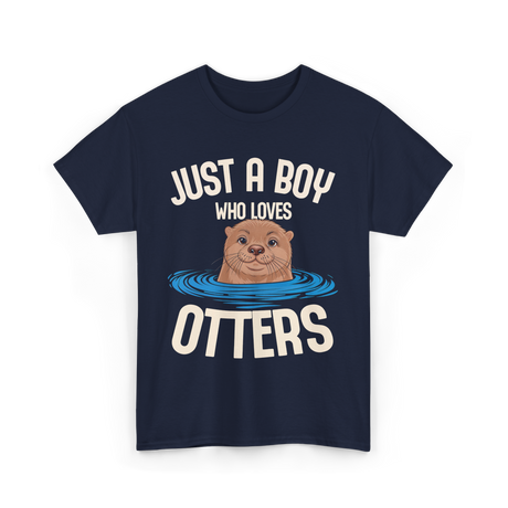 Just a Boy Otters Kids T-Shirt - Navy