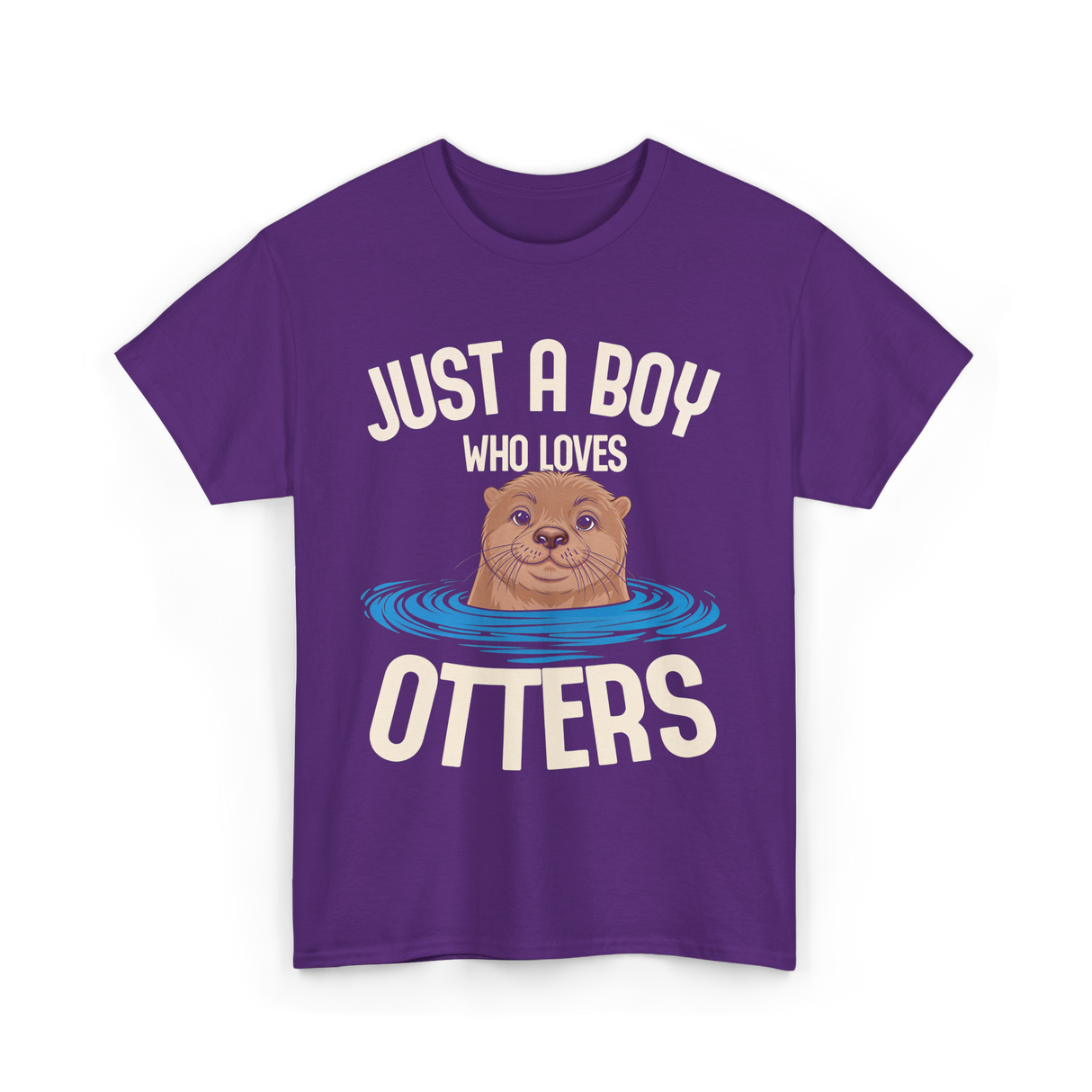 Just a Boy Otters Kids T-Shirt - Purple