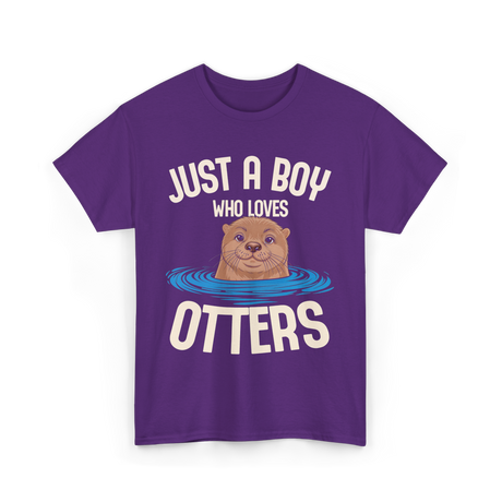 Just a Boy Otters Kids T-Shirt - Purple